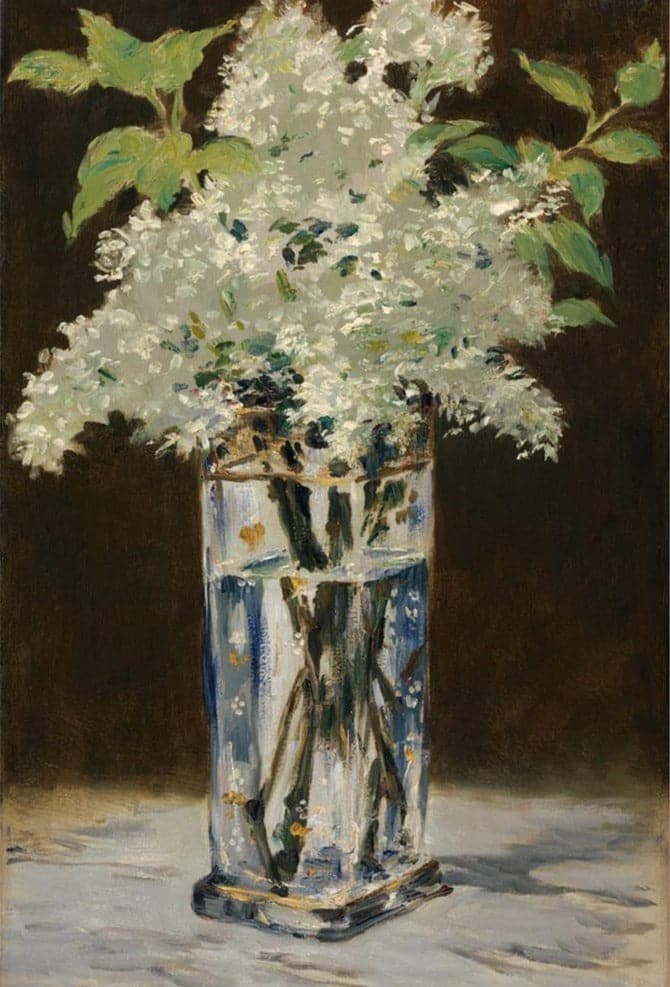 White Lilacs in a Crystal Vase - Edouard Manet Oil Painting Reproduction