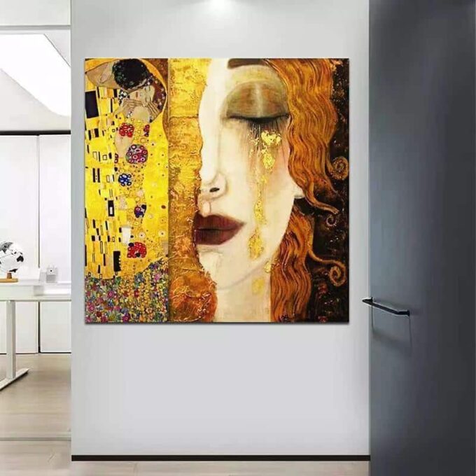 Les larmes d'or - Gustav Klimt (personnalisé) - Reproductions de tableaux et peintures haut de gamme