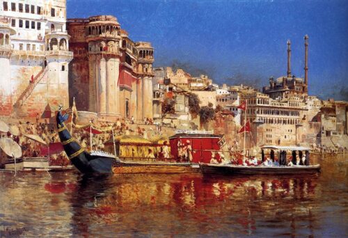 La péniche du Maharaja de Bénarès - Edwin Lord Weeks - Reproductions de tableaux et peintures haut de gamme