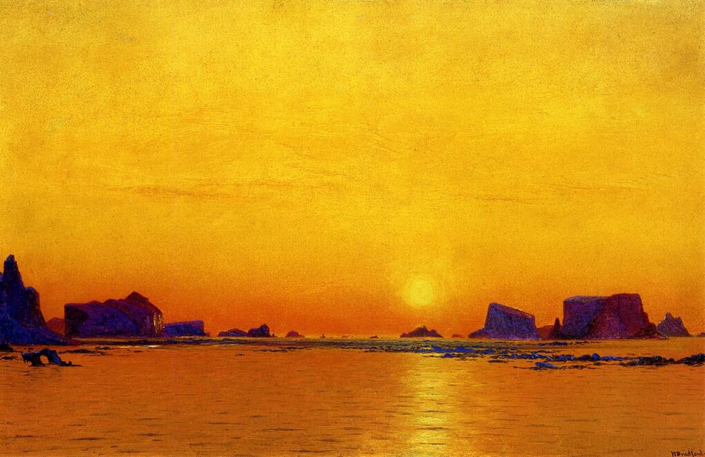 Floes de glace sous le soleil de minuit, 1869 - William Bradford - Reproductions de tableaux et peintures haut de gamme