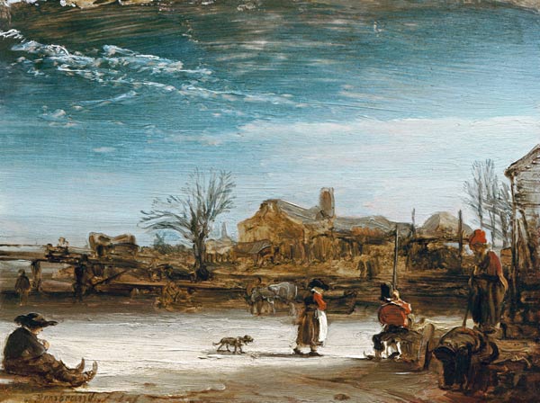 Winter Landscape - Rembrandt van Rijn