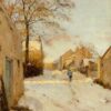 Une rue de village en hiver - Alfred Sisley - Reproductions de tableaux et peintures haut de gamme