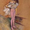 Une danseuse ajustant son justaucorps - Toulouse Lautrec - Reproductions de tableaux et peintures haut de gamme