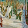 Vieux arbres (Hiver, Ekely) - Edvard Munch - Reproductions de tableaux et peintures haut de gamme