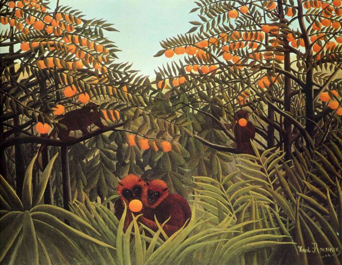 Monkeys in the Orange Grove - Henri Rousseau