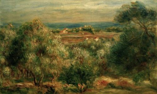 Vue de la mer depuis Haut-Cagnes - Pierre-Auguste Renoir - Reproductions de tableaux et peintures haut de gamme