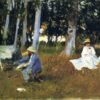 Claude Monet peignant à la lisière d'un bois - John Singer Sargent - Reproductions de tableaux et peintures haut de gamme