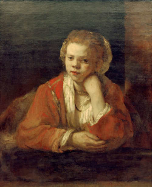 La fille à la fenêtre - Rembrandt van Rijn - Reproductions de tableaux et peintures haut de gamme