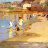 At the Beach of Edward Henry Potthast - Reproductions de tableaux et peintures haut de gamme