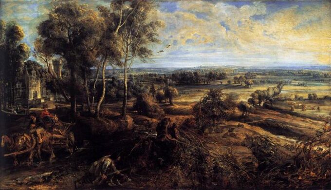 View of Het Steen in the Early Morning - Peter Paul Rubens