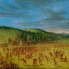 Ball-play of the Choctaw--Ball Up - George Catlin - Reproductions de tableaux et peintures haut de gamme