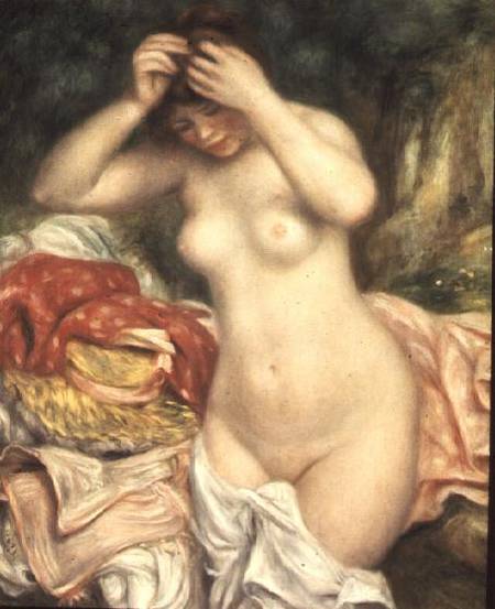 Bather arranging his hair - Pierre-Auguste Renoir