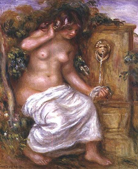 Bathing in the Fountain - Pierre-Auguste Renoir