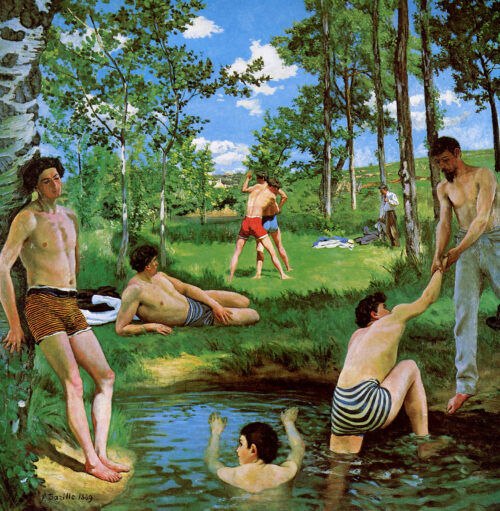 Baigneurs (scène d'été) - Frédéric Bazille - Reproductions de tableaux et peintures haut de gamme