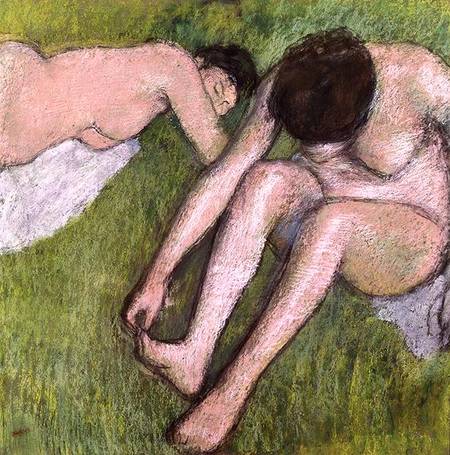 Two Bathers on the Grass - Edgar Degas