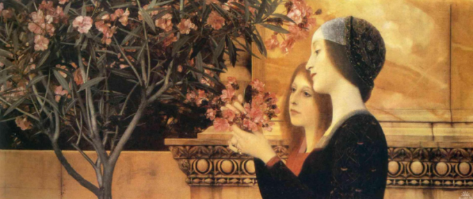 Two Girls with a Oleander - Gustav Klimt