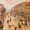 Boulevard Montmartre Matin, temps gris - Camille Pissarro - Reproductions de tableaux et peintures haut de gamme