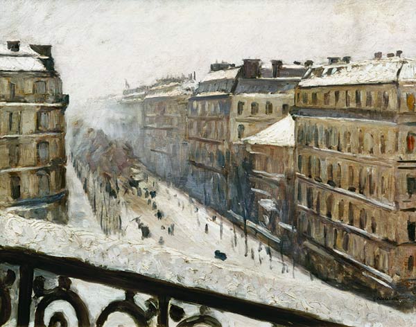 Boulevard Haussmann under the snow - Caillebotte