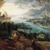 Paysage fluvial avec la parabole du semeur - Pieter Brueghel l'Ancien - Reproductions de tableaux et peintures haut de gamme