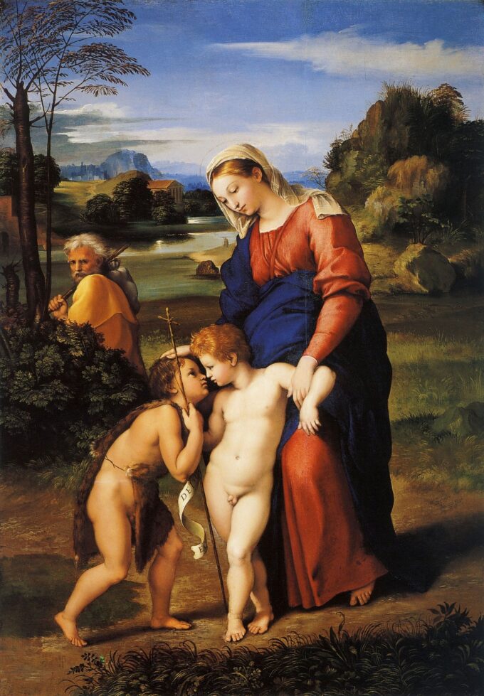 Famille Sainte Saint Jean (Madone du Passeggio) - Raphaël (peintre) - Reproductions de tableaux et peintures haut de gamme