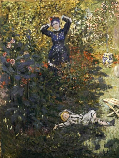 Camille et Jean Monet au jardin d'Argenteuil - Claude Monet - Reproductions de tableaux et peintures haut de gamme