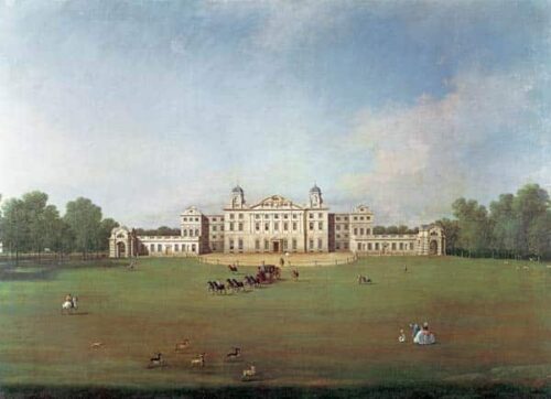 Badminton House depuis le Parc de Badminton - Giovanni Antonio Canal - Reproductions de tableaux et peintures haut de gamme