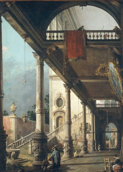 Capriccio: A Colonnade Opening onto the Courtyard of a Palace 1765 - Giovanni Antonio Canal