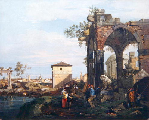 Capriccio with Ruins and Porta Portello in Padua, circa 1760 - Giovanni Antonio Canal