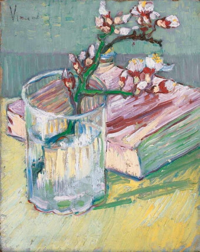 Still Life with Almond Blossoms Branch - Van Gogh: High-Quality Oil Painting Reproduction