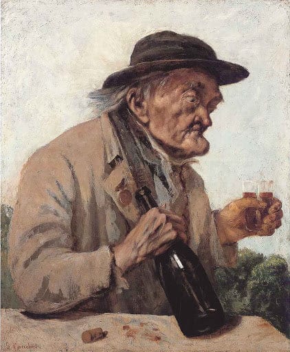 Old Man with a Glass of Wine - Gustave Courbet