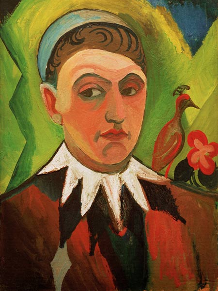 Autoportrait dans un costume de clown, 1913 - August Macke - Reproductions de tableaux et peintures haut de gamme