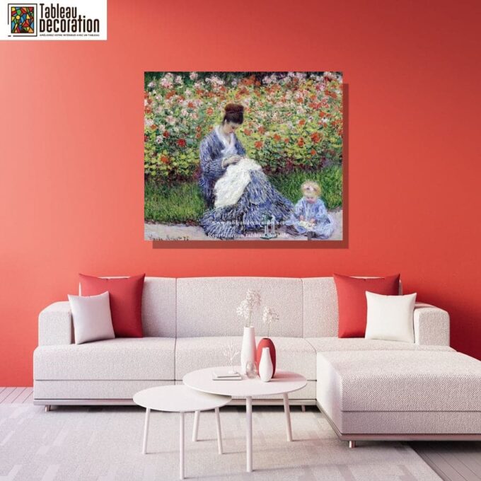 Camille Monet et l’enfant au jardin - Claude Monet - Reproductions de tableaux et peintures haut de gamme