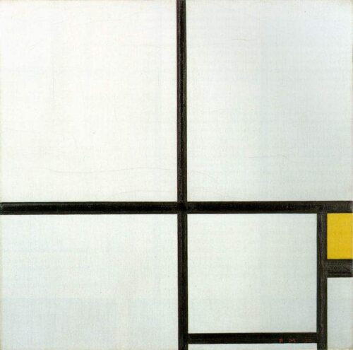 Composition avec du jaune - Mondrian - Reproductions de tableaux et peintures haut de gamme