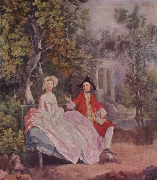 Conversation dans un parc - Thomas Gainsborough - Reproductions de tableaux et peintures haut de gamme