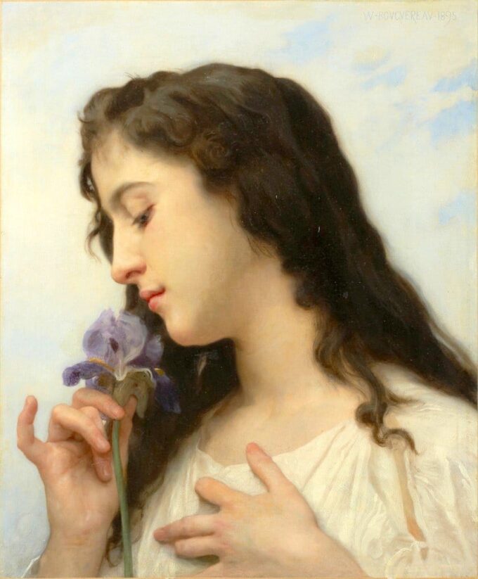 Woman with Iris - William Bouguereau