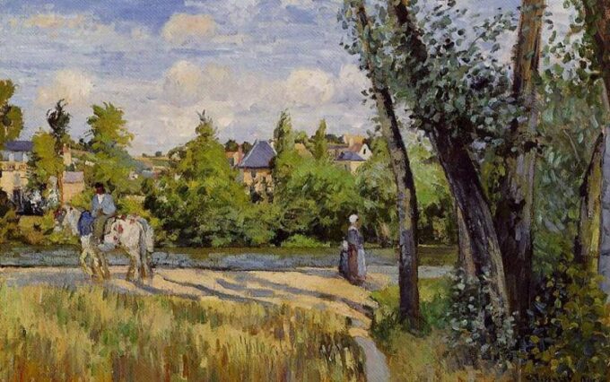 Paysage, soleil lumineux, Pontoise - Camille Pissarro - Reproductions de tableaux et peintures haut de gamme