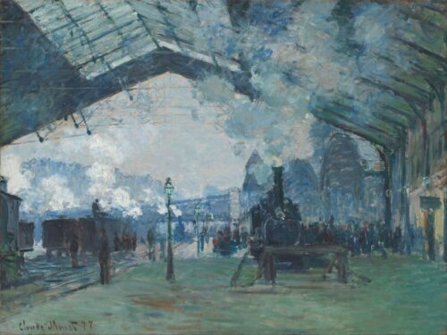 La Gare Saint-Lazare, le train de Normandie - Claude Monet - Reproductions de tableaux et peintures haut de gamme