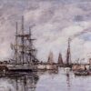 Deauville, le trois-mâts norvégien quitte le port - Eugène Boudin - Reproductions de tableaux et peintures haut de gamme