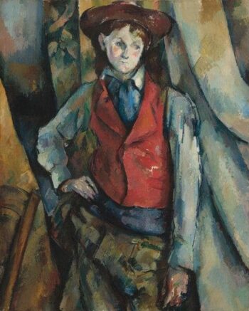 Garçon au gilet rouge - Paul Cézanne - Reproductions de tableaux et peintures haut de gamme