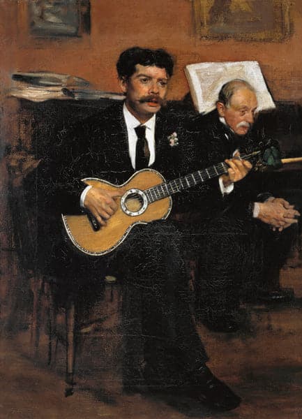 The Guitar Player Lorenzo Pagans and the Artist's Father - Edgar Degas