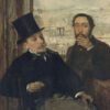 Autoportrait avec Evariste de Valernes (1816-96) - Edgar Degas - Reproductions de tableaux et peintures haut de gamme