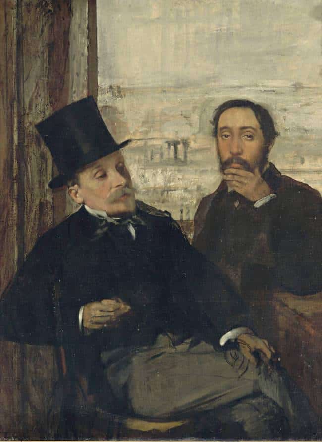 Self-portrait with Evariste de Valernes (1816-96) - Edgar Degas