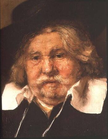 Détail d'un portrait d'un vieil homme - Rembrandt van Rijn - Reproductions de tableaux et peintures haut de gamme