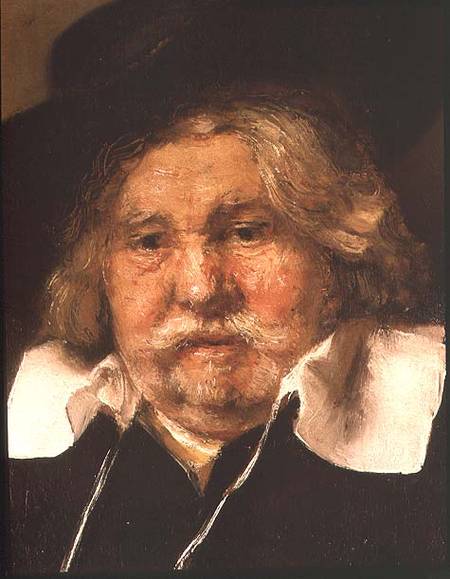 Detail of a portrait of an old man - Rembrandt van Rijn