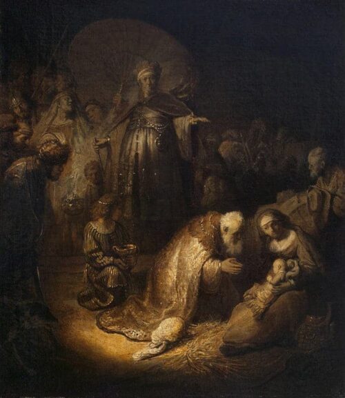 L'adoration des Mages - Rembrandt van Rijn - Reproductions de tableaux et peintures haut de gamme