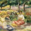 Trois jeunes femmes dans la verdure - Pierre-Auguste Renoir - Reproductions de tableaux et peintures haut de gamme