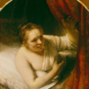 Sarah attend Tobias dans la nuit de mariage - Rembrandt van Rijn - Reproductions de tableaux et peintures haut de gamme