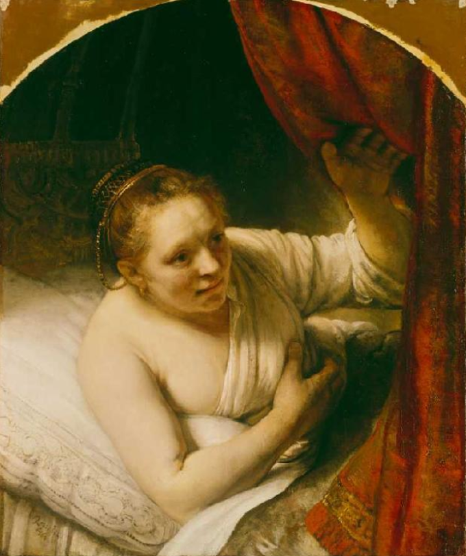 Sarah attend Tobias dans la nuit de mariage - Rembrandt van Rijn - Reproductions de tableaux et peintures haut de gamme