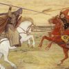 Duel Peresvet avec Chelubey - Viktor Vasnetsov - Reproductions de tableaux et peintures haut de gamme