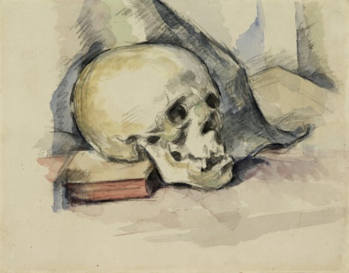 Skull and Book - Paul Cézanne